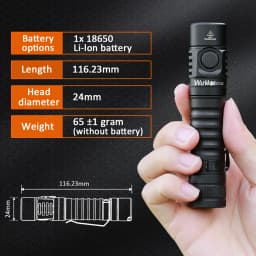 Wurkkos FC11C Flashlight Nippon Chemical 519A Mountaineering Edition 18650 Battery Max Output 1200 Lm USB-C Charging Daily Carry