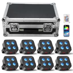 U'King 4PCS/8PCS 4x18W LED RGBWA+UV Par Light Wireless APP Control LED Par Light DMX Bulit-in Battery Stage Light for DJ Party