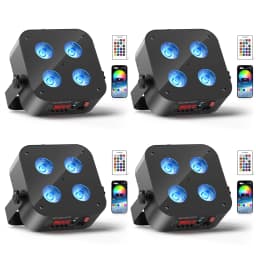 U'King 4PCS/8PCS 4x18W LED RGBWA+UV Par Light Wireless APP Control LED Par Light DMX Bulit-in Battery Stage Light for DJ Party