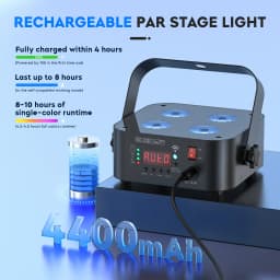 U'King 4PCS/8PCS 4x18W LED RGBWA+UV Par Light Wireless APP Control LED Par Light DMX Bulit-in Battery Stage Light for DJ Party
