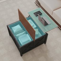Lift Top Coffee Table with Storage Farmhouse Coffee Table for Living Room Wood Rustic 31.5" Square Storage Cabinet Center Table