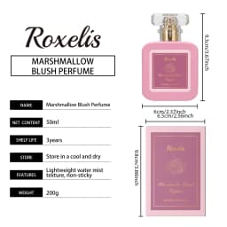 Roxelis 50ml Marshmallow Blush Perfume Sweet Strawberry Candy Lasting Fragrance Dating Romantic Scent Refreshing Body Perfume