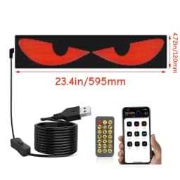 Devil Eyes Light for Cars 23 in X 4.7 in Programmable LED Display,Scrolling Led Light Suitable for Car Windows car Festival