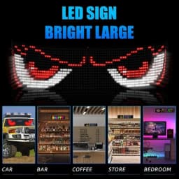 Devil Eyes Light for Cars 23 in X 4.7 in Programmable LED Display,Scrolling Led Light Suitable for Car Windows car Festival