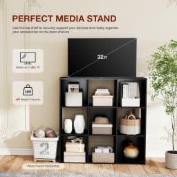 JHK 9 Cube Storage Organizer Wooden Shelf Bookcase Open Bookshelf for Living Room and Home Office Display Storage Bookcase