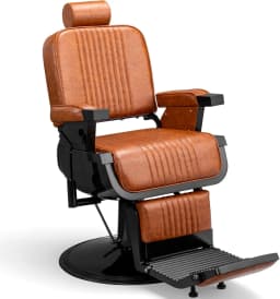 700lbs Heavy Duty Vintage Recline Barber Chair – Hydraulic, 360° Rotatable with Headrest for Professional Salons,Customized