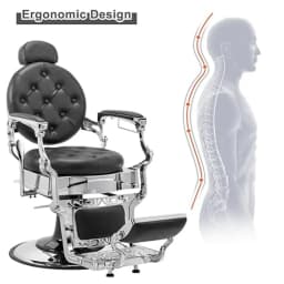 700lbs Heavy Duty Vintage Recline Barber Chair – Hydraulic, 360° Rotatable with Headrest for Professional Salons,Customized