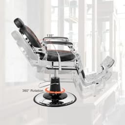 700lbs Heavy Duty Vintage Recline Barber Chair – Hydraulic, 360° Rotatable with Headrest for Professional Salons,Customized