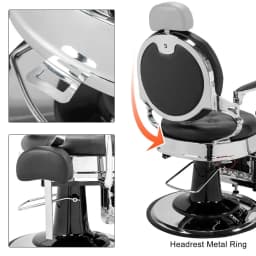 700lbs Heavy Duty Vintage Recline Barber Chair – Hydraulic, 360° Rotatable with Headrest for Professional Salons,Customized