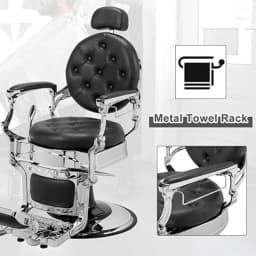 700lbs Heavy Duty Vintage Recline Barber Chair – Hydraulic, 360° Rotatable with Headrest for Professional Salons,Customized