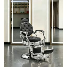 700lbs Heavy Duty Vintage Recline Barber Chair – Hydraulic, 360° Rotatable with Headrest for Professional Salons,Customized