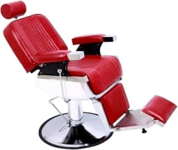 700lbs Heavy Duty Vintage Recline Barber Chair – Hydraulic, 360° Rotatable with Headrest for Professional Salons,Customized