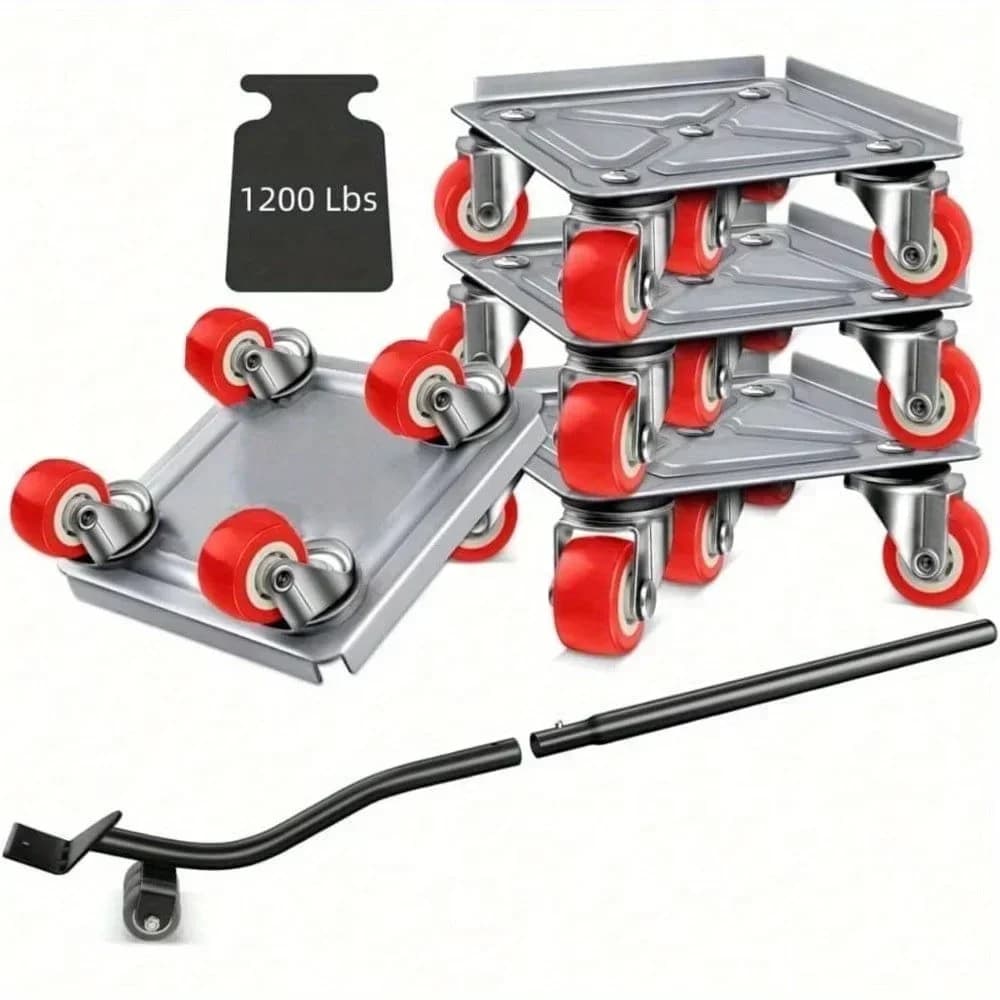 2026 Furniture Movers with Wheels Portable 4 Wheels Furniture Dolly Furniture Mover Tool with 360°Rotation Rubber Wheels