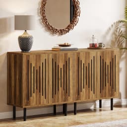 Tribesigns Vintage Storage Cabinet Set of 2, 59" Sideboard Buffet with Storage, Farmhouse Buffet Sideboard Cabinet with Doors