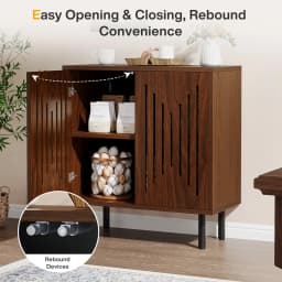 Tribesigns Vintage Storage Cabinet Set of 2, 59" Sideboard Buffet with Storage, Farmhouse Buffet Sideboard Cabinet with Doors