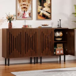 Tribesigns Vintage Storage Cabinet Set of 2, 59" Sideboard Buffet with Storage, Farmhouse Buffet Sideboard Cabinet with Doors