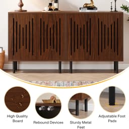 Tribesigns Vintage Storage Cabinet Set of 2, 59" Sideboard Buffet with Storage, Farmhouse Buffet Sideboard Cabinet with Doors
