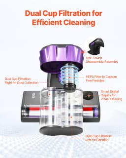 SucceBuy Mattress Vacuum Cleaner w/ 18Kpa Powerful Suction Dual Dust Bin HEPA Filter & Heating Ultrasound Handheld for Bed Sofa