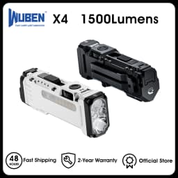 WUBEN X4 EDC Flat Flashlight with RGB Light, 1500 Lumens Mini Flashlight with Tactical Switch and Magnetic, IP68 Portable Pocket