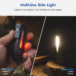 WUBEN X4 EDC Flat Flashlight with RGB Light, 1500 Lumens Mini Flashlight with Tactical Switch and Magnetic, IP68 Portable Pocket