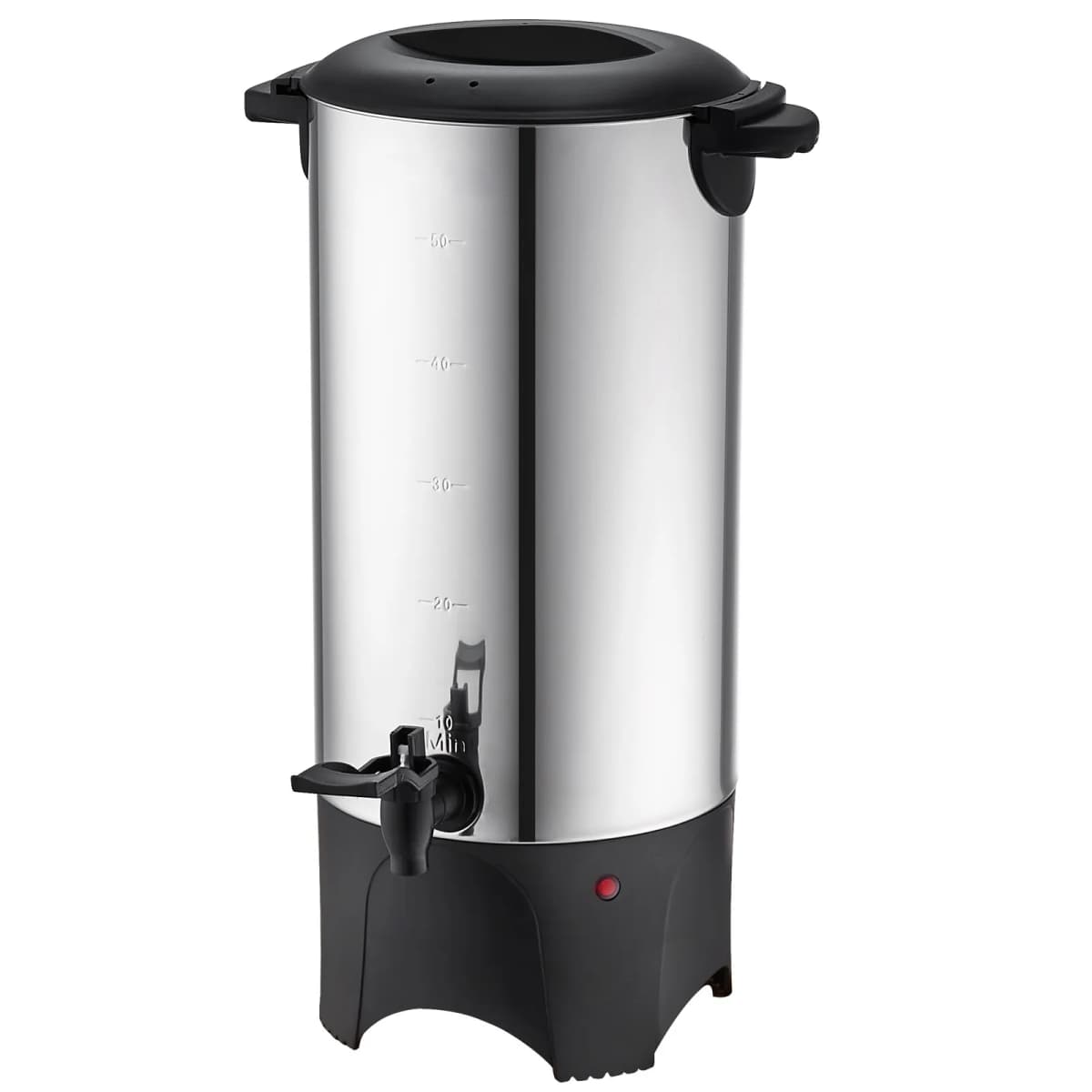 SucceBuy 50 Cups Commercial Coffee Urn Stainless Steel Large Coffee Dispenser 1000W Electric Coffee Maker Urn For Quick Brewing