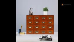 16 Drawers Storage Cabinet,, Apothecary Chests and Cabinets, Herb Storage Box, Wooden Desk Drawer Organizer