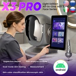 X3 Prro Skin Analyzer Machine 15.6 Inch 3D Facial AI Skin Care Scanner Hair Analysis 8 Light Spectrum for Business Beauty Care