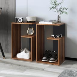Everet 25" High 3-Tier Side Table Black Wengue - Walnut