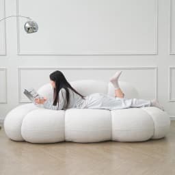Sdorens Modern Cloud Shaped Couches for Living Room Comfy Upholstered Cloud Shaped Leisure Sofa Couch for Bedroom Apartment