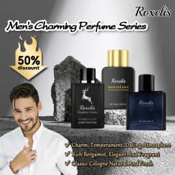 Roxelis 50ml Glamour Men Perfume Spray Bergamot Cologne Light Fragrance Romantic Pheromone Dating Atmosphere Flirting Perfume