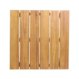 Rustic Acacia Wood Side Table with Slat Top, Weather Resistant Outdoor Accent End Table