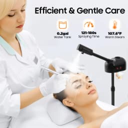 Professional Facial Steamer Machine 800W 1076℉ with Ozone Therapy for Deep Cleansing Hydration Home Spa Beauty Salon Skin Care