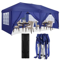 Canopy 10x20 Pop Up Canopy Tent with 6 Sidewalls Easy Pop Up Tent 10x20 Waterproof Commercial Instant Shelter UPF 50+ Portable