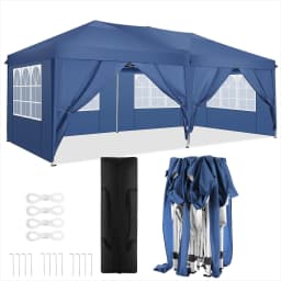 Canopy 10x20 Pop Up Canopy Tent with 6 Sidewalls Easy Pop Up Tent 10x20 Waterproof Commercial Instant Shelter UPF 50+ Portable