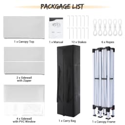 Canopy 10x20 Pop Up Canopy Tent with 6 Sidewalls Easy Pop Up Tent 10x20 Waterproof Commercial Instant Shelter UPF 50+ Portable