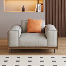 Modern medieval-style 82.67-inch three-seater sofa set with a solid wood frame, high-density foam cushions, and sturdy metal leg