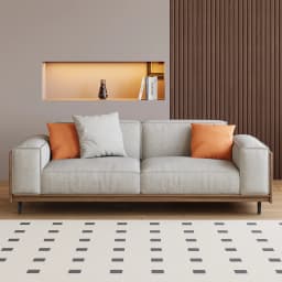 Modern medieval-style 82.67-inch three-seater sofa set with a solid wood frame, high-density foam cushions, and sturdy metal leg