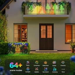 Smart Net Lights Outdoor, RGB&IC Lights with App/Remote Control, DIY Modes, Waterproof Mesh Light for Patio Bush Decor