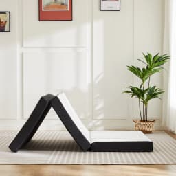 MCQ 3 Inch Tri-fold Mattress Portable Bed Pad Foldable Collapsible and Washable Cover with CertiPUR-US Certified for Home