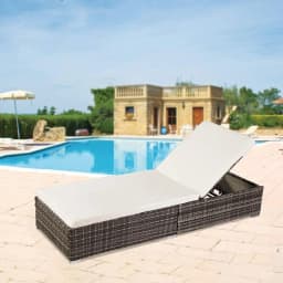 Wicker Chaise Lounge Patio Chaise Lounge Chair Wicker Rattan Pool Lounge Chair with Adjustable Backrest Removable, Customized