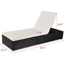 Wicker Chaise Lounge Patio Chaise Lounge Chair Wicker Rattan Pool Lounge Chair with Adjustable Backrest Removable, Customized
