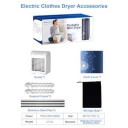 Portable Dryer 46Inch-1000W Portable Clothes Dryer for Apartments Portable Dryers Machine with Storage Bag Mini Clothes Dryers