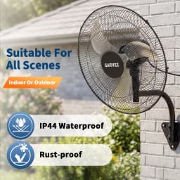 High Velocity Oscillating Wall Mount Fan, 3500 CFM 3-Speed Heavy Duty Industrial Shop Fan with 90° Oscillation & 30° Adjustable