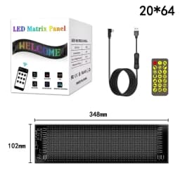 LED Matrix Pixel Panel  Scrolling Bright Advertising LED Signs  Flexible USB 5V LED Car Sign Bluetooth App Control