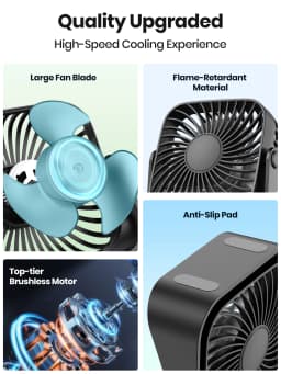 4Inch USB Mini Portable Fan for Camping,3 Speeds Quiet Desk Table Personal Fan,360°Adjustment Standing Fans for Room Home
