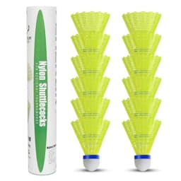Goose Feather Badminton Shuttlecocks, 12 Pack Nylon Feather Badminton Birdies-Hight Speed Training Birdie Ball for Indoor and O