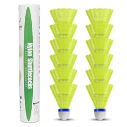 Goose Feather Badminton Shuttlecocks, 12 Pack Nylon Feather Badminton Birdies-Hight Speed Training Birdie Ball for Indoor and O
