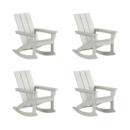 Poly Lumber Adirondack Rocking Chairs Set 4, All Weather Outdoor Porch Garden Patio, Custom