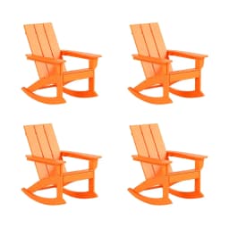 Poly Lumber Adirondack Rocking Chairs Set 4, All Weather Outdoor Porch Garden Patio, Custom