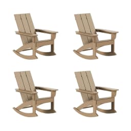 Poly Lumber Adirondack Rocking Chairs Set 4, All Weather Outdoor Porch Garden Patio, Custom
